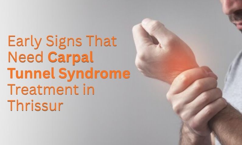 Person holding their wrist with visible discomfort, indicating early signs of carpal tunnel syndrome.