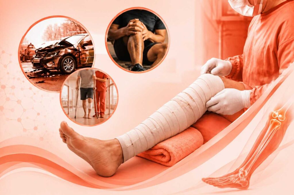 Limb reconstruction surgery after severe accident injuries