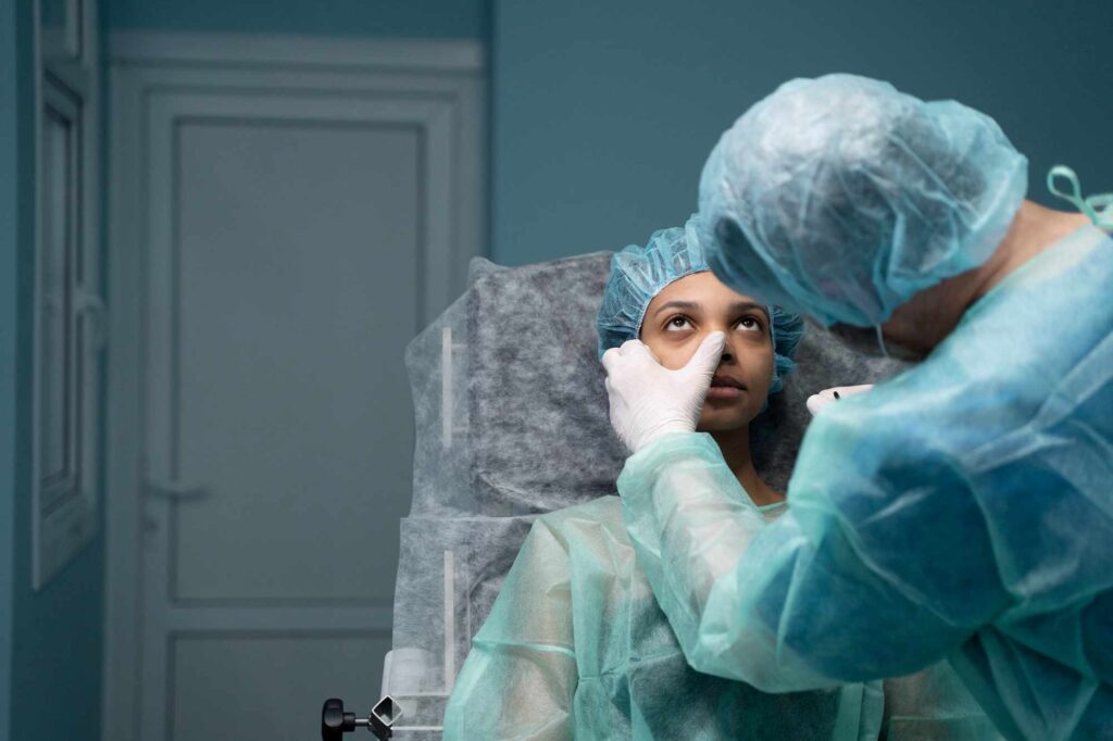 Recovery After Trauma Reconstruction Surgery consultation with a reconstructive surgeon, highlighting post-surgical healing, rehabilitation, and personalized recovery care in a modern healthcare setting.