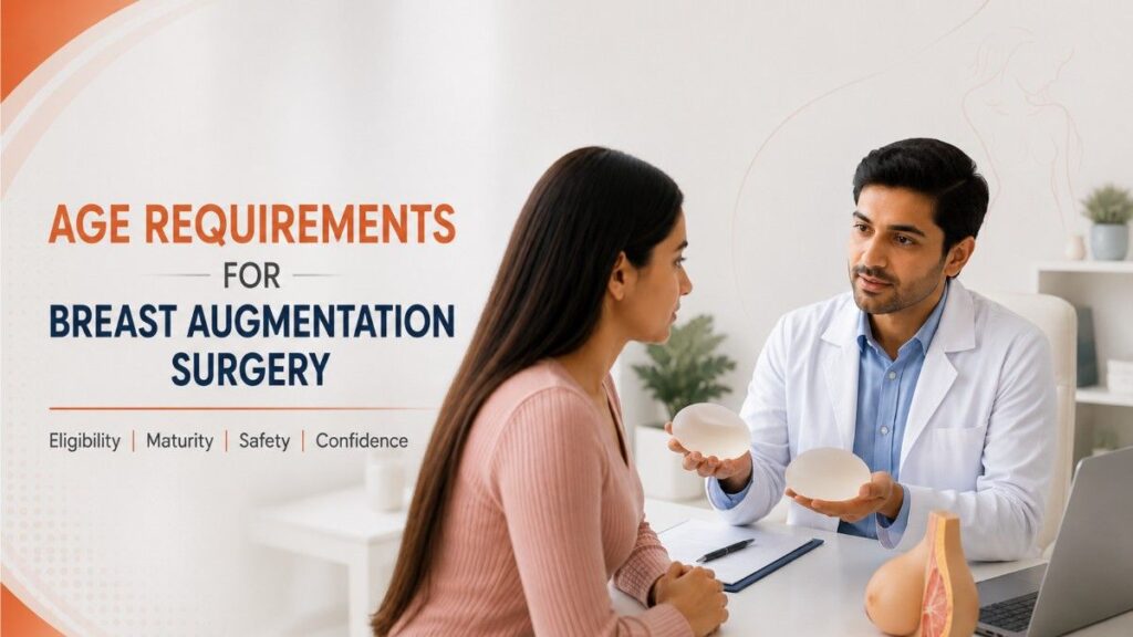 Age Requirements for Breast Augmentation Surgery consultation with a plastic surgeon explaining breast implant options to a patient